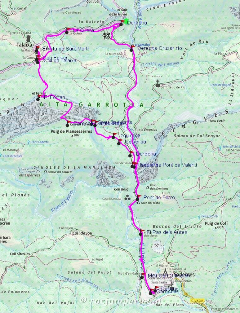 Mapa - El Ferran por el Grau de Sadidorta - RocJumper