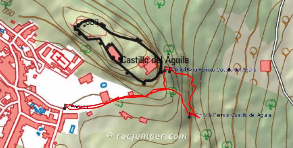 Mapa - Vía Ferrata Castillo de Águila - RocJumper