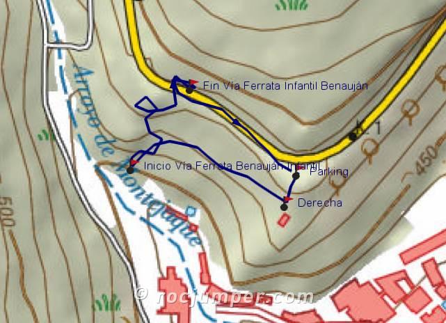 Mapa - Vía Ferrata Infantil Benaoján - RocJumper