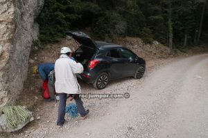 Parking a pie de vía - Cingle de Equeis - Espinalbet - RocJumper