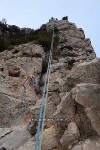 Rápel 1 - Vía Aresta de Corbera - Cingle de Equeis - Espinalbet - RocJumper