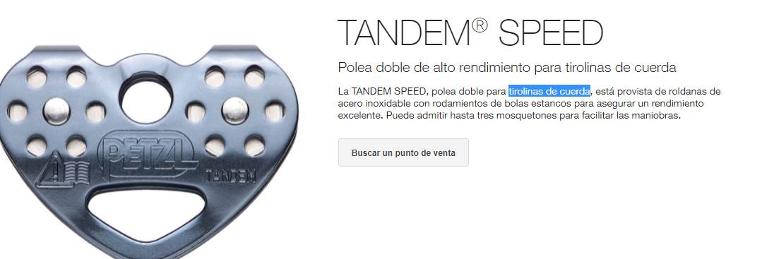 POLEA PETZL TANDEM CABLE/CUERDA