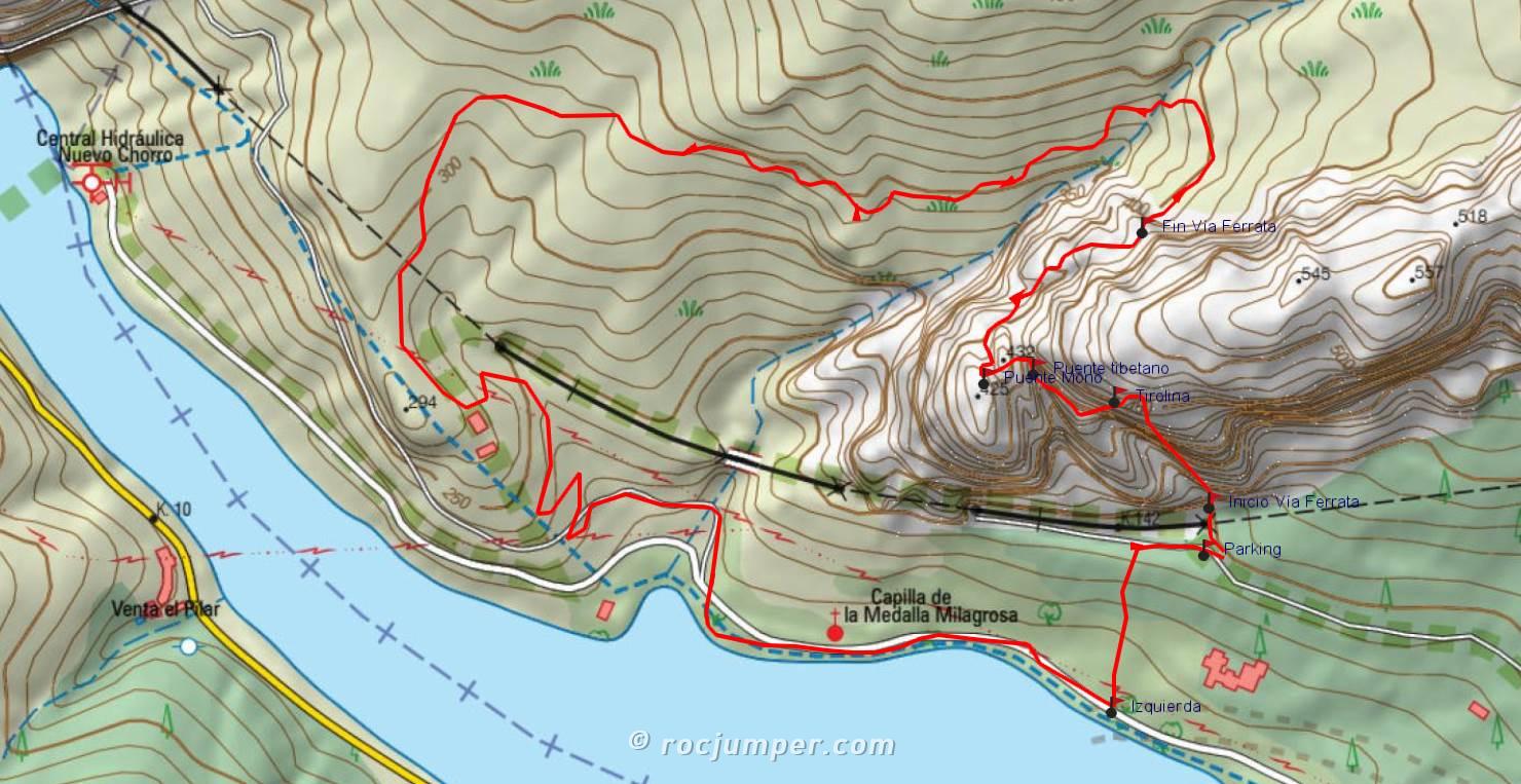 Mapa - Vïa Ferrata Caminito del Rey - El Chorro - RocJumper