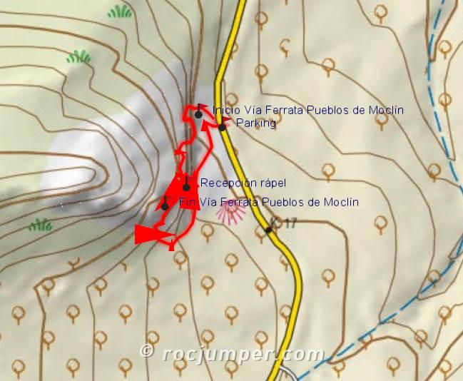 Mapa - Vía Ferrata Pueblos de Moclín - RocJumper