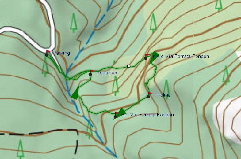 Mapa - Vía Ferrata Fondón - RocJumper