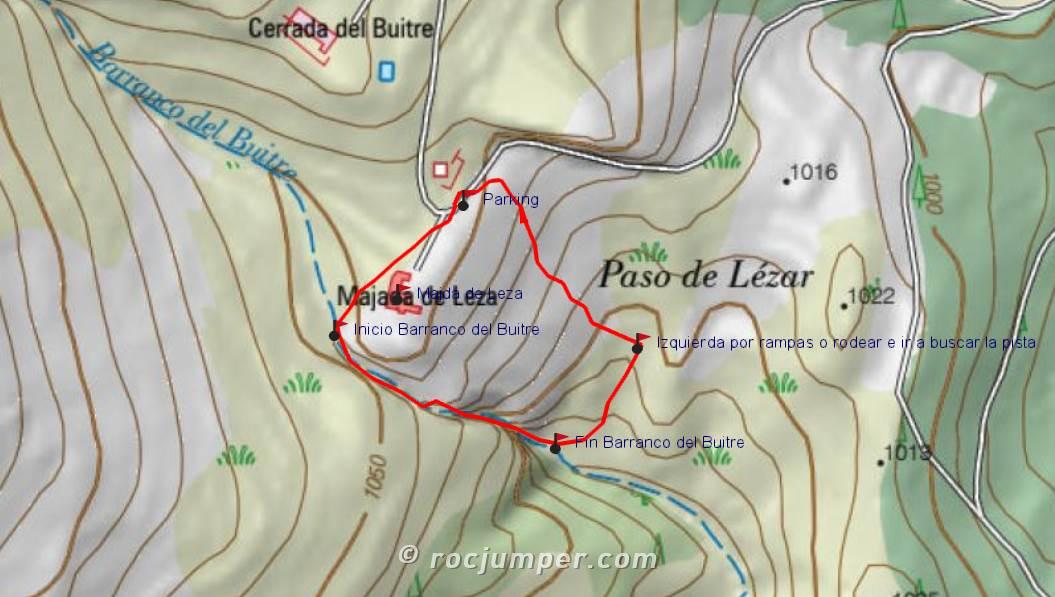 Mapa - Barranco del Buitre - Castril - RocJumper