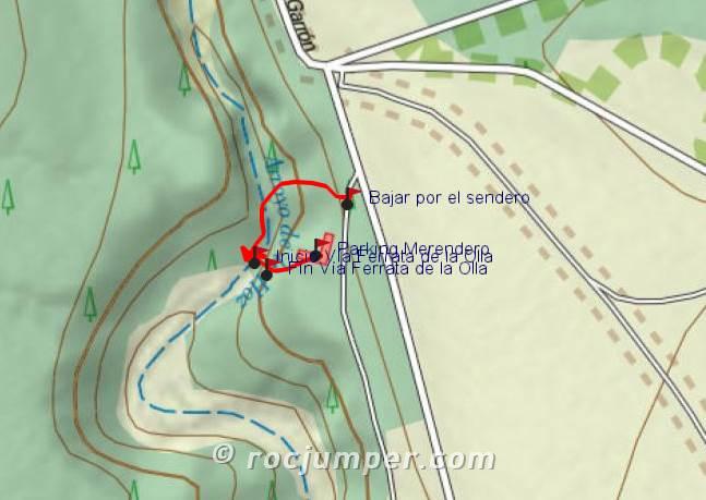 Mapa - Vía Ferrata de la Olla - Talayuelas - RocJumper