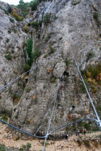 Puente tibetano 2 - Vía Ferrata del Estrecho de Arcos de la Sierra - RocJumper