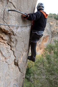 Flanqueo - Vía Ferrata Ventano del Diablo - Villalba de la Sierra - RocJumper