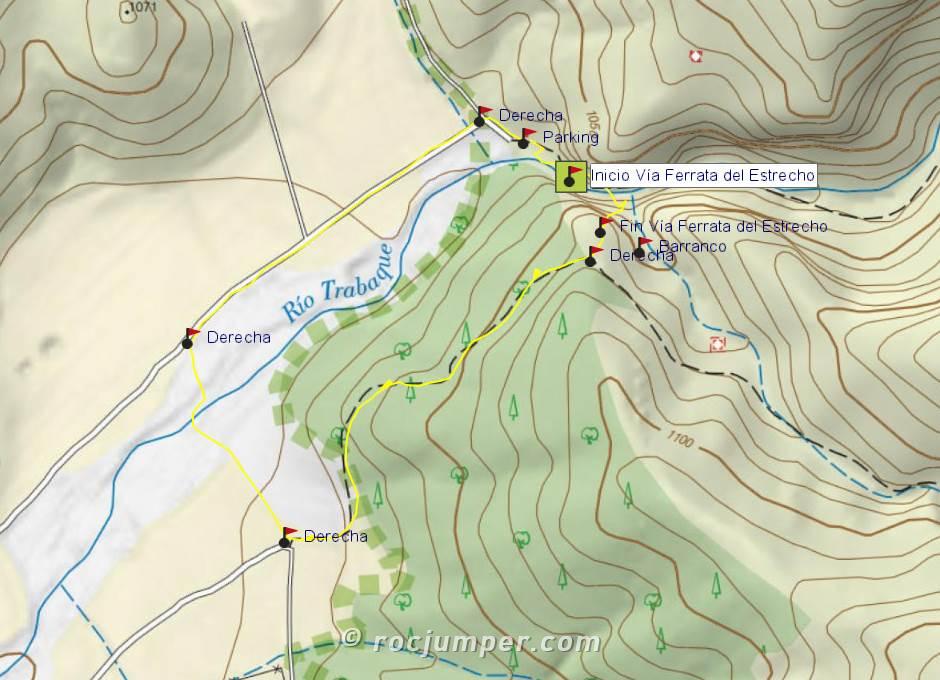 Mapa - Vía Ferrata del Estrecho - Arcos de la Sierra - RocJumper