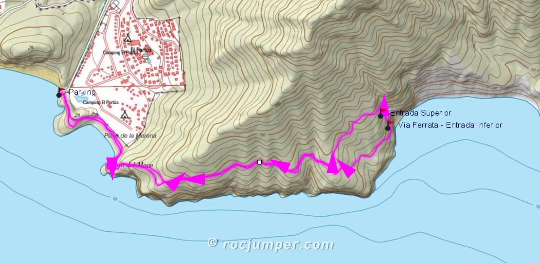 Mapa - Cueva del Gigante - El Portús - RocJumper