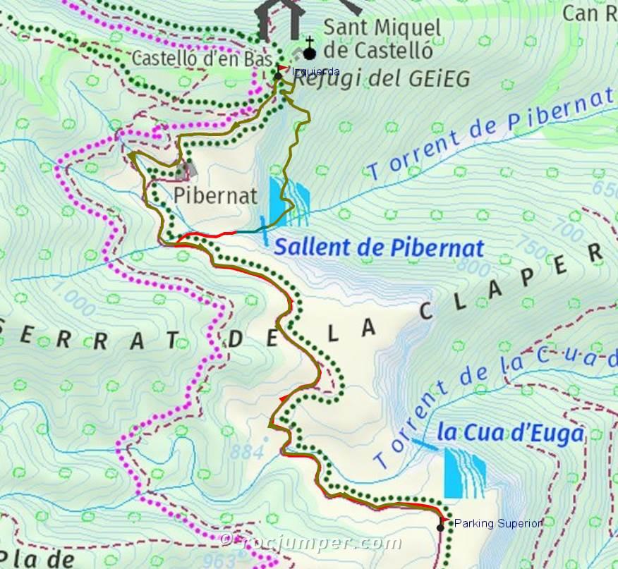Mapa - Sallent de Pibernat - Falgars d'en Bas - RocJumper