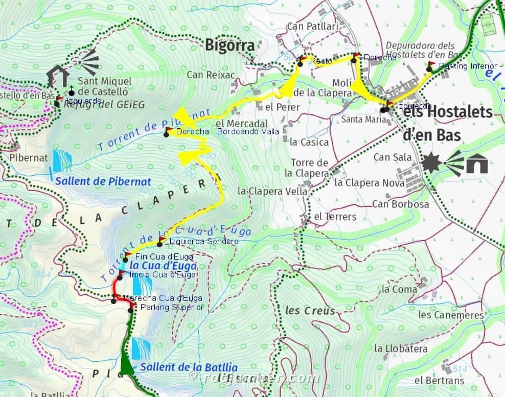 Mapa - Torrent de la Cua d'Euga - Falgars d'en Bas - RocJumper