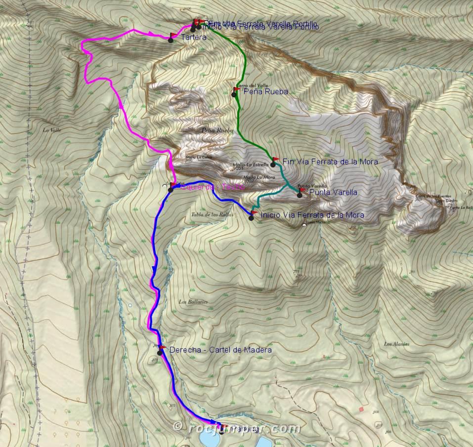 Mapa - Vía Ferrata Varella Portillo + Vía Ferrata de la Mora - Murillo del Gallego - RocJumper