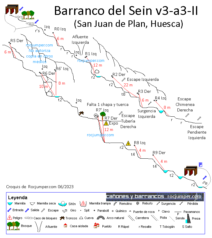 Croquis - Barranco del Sein - San Juan del Plan - RocJumper