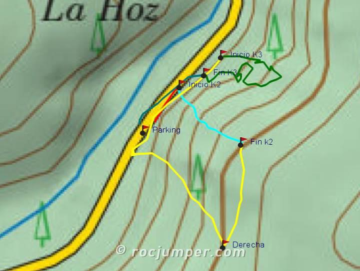 Mapa - Vía Ferrata Araúz de Miel - RocJumper