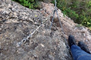 Anclaje puente - Vía Ferrata Confinamiento (Ribafrecha, La Rioja)