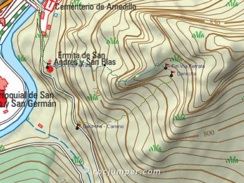 Mapa - Vía Ferrata Lombera - Arnedillo - RocJumper