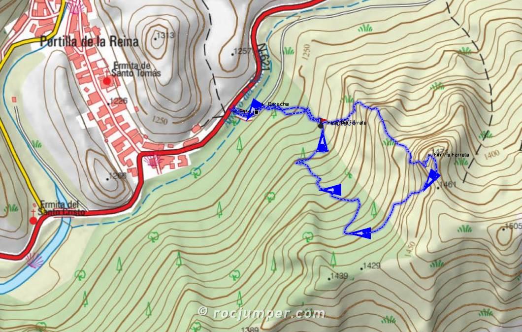 Mapa - Vía ferrata Pico del Cabrón - Portilla de la Reina - RocJumper