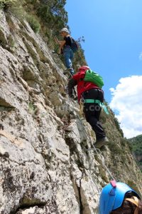 Flanqueo - Vía Ferrata Paret de les Arcades - Llimiana - RocJumper