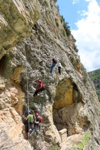 Péndulo - Vía Ferrata Paret de les Arcades - Llimiana - RocJumper