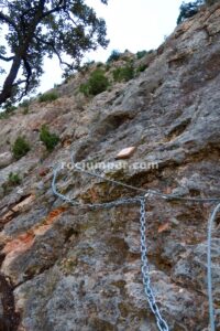 Flanqueo y Placa Tumbada - Tramo 2 - Vía Ferrata La Bárbara - Montalbán - RocJumper