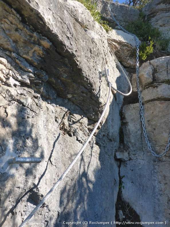 Tramo 2 de cadenas de Vía Ferrata dels Patacons